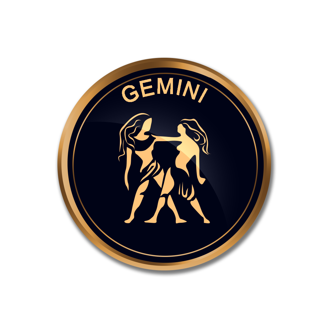 Golden Gemini png, Gemini logo PNG, Gemini sign PNG transparent images, zodiac Gemini png full hd images download